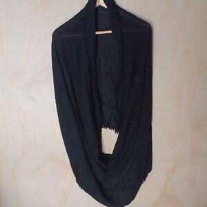 Connection18 Black Viscose Infinity Scarf